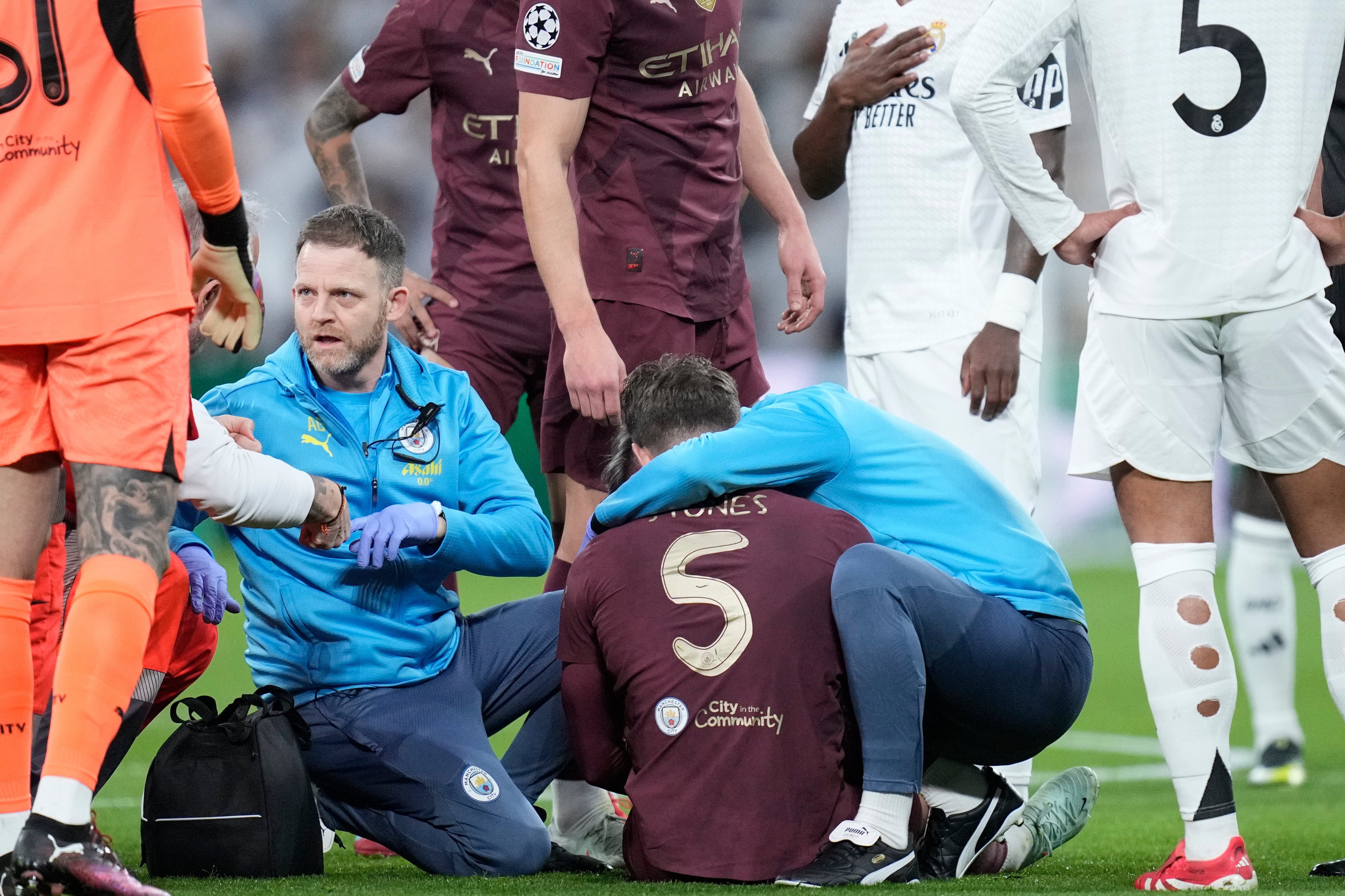 John Stones picked up another injury and was forced off after eight minutes