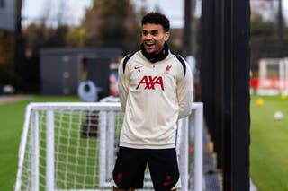 Luis Diaz of Liverpool during a training session at AXA Training Centre