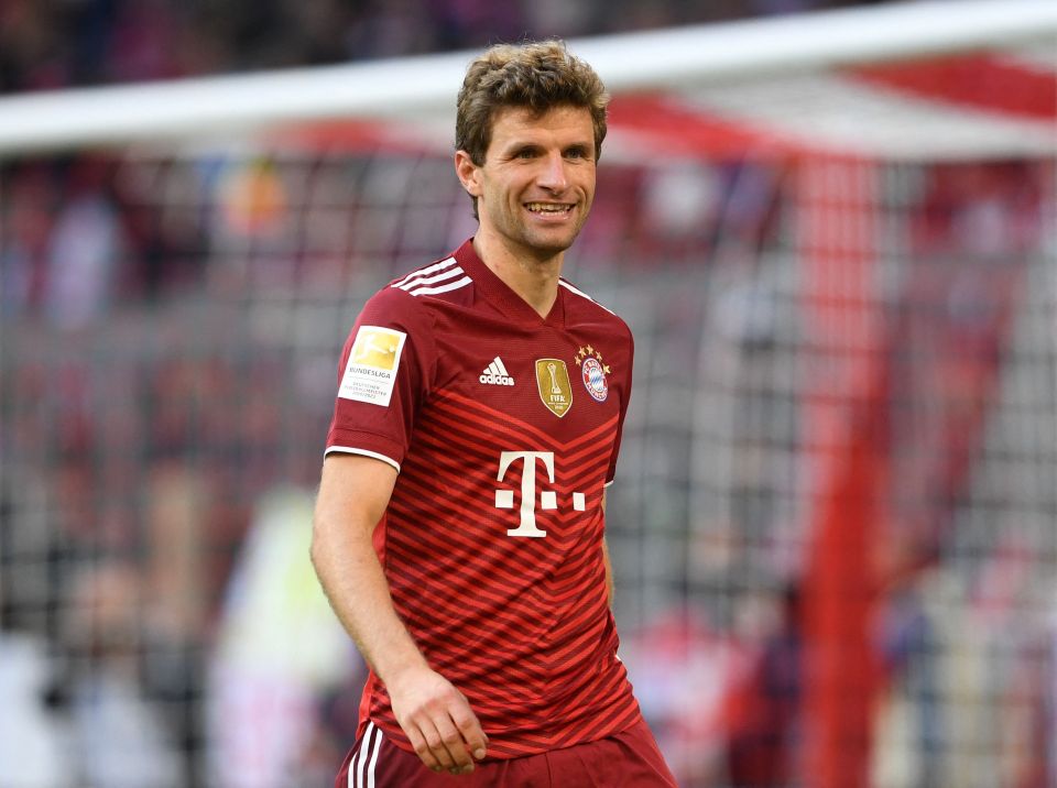 Thomas Müller in a Bayern Munich jersey.