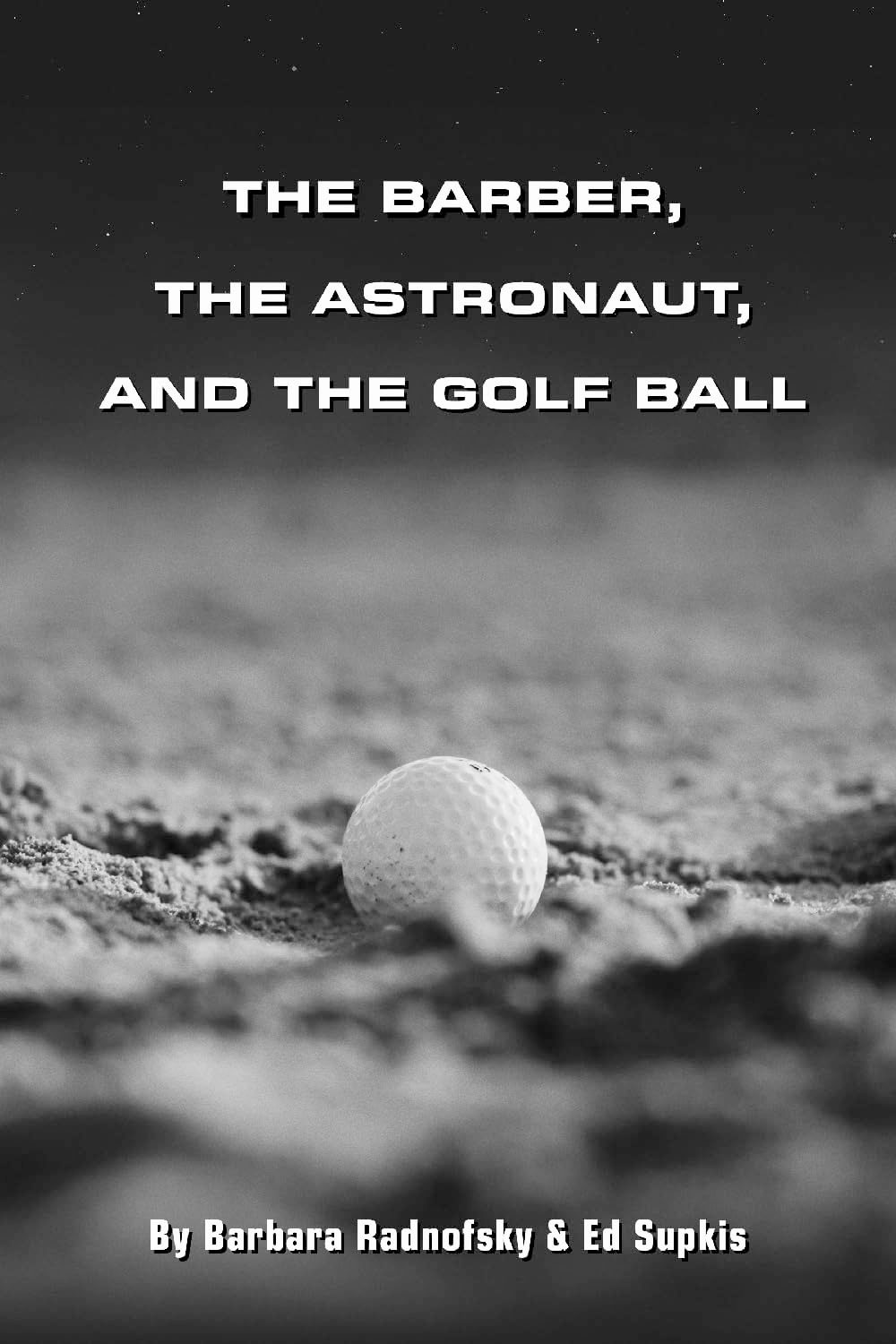 book cover showing a golf ball on the moon's surface