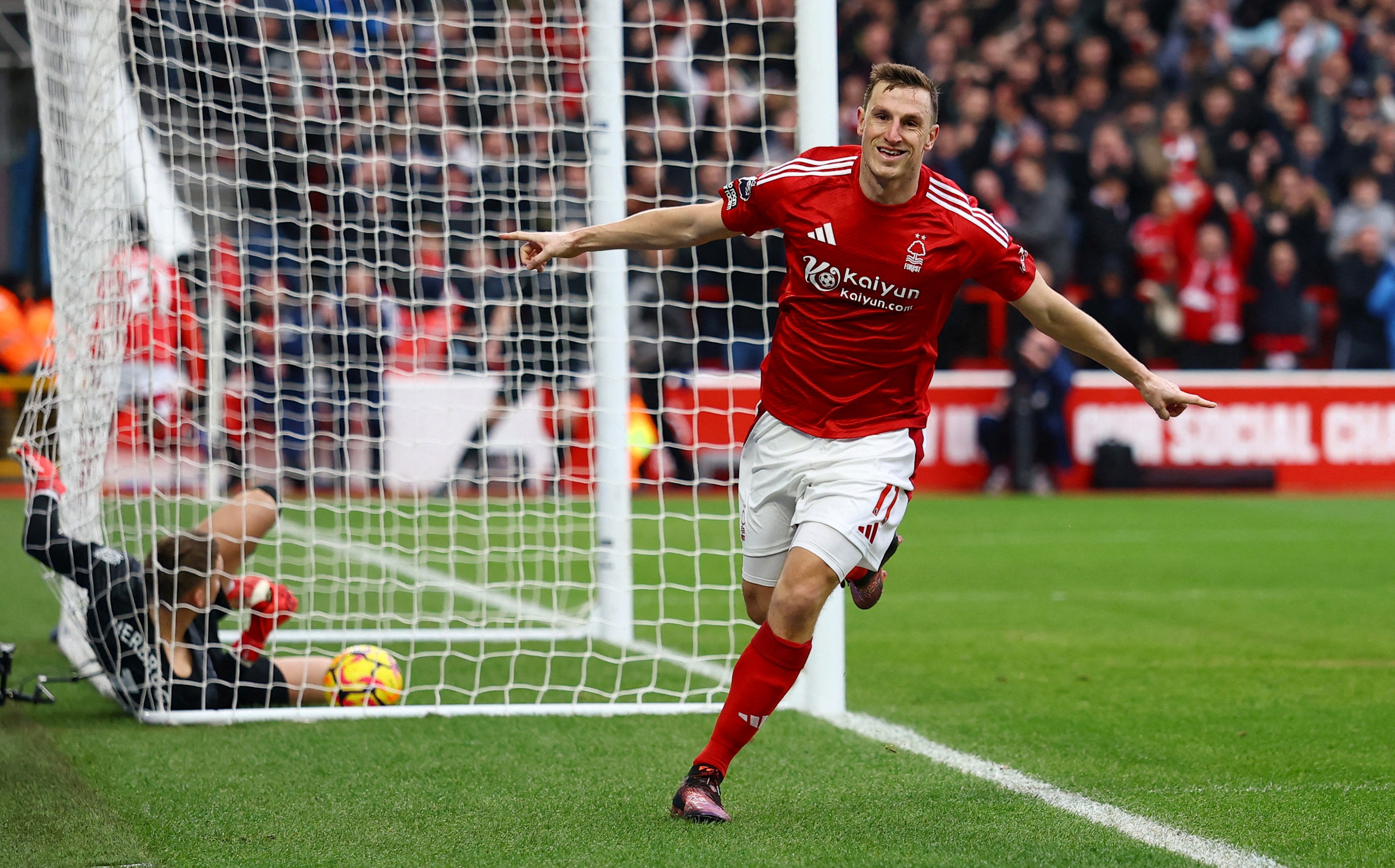 Exceptional performances from the likes of Forest's Chris Wood (above) and Newcastle's Alexander Isak mean there are more teams competing for the top four spots