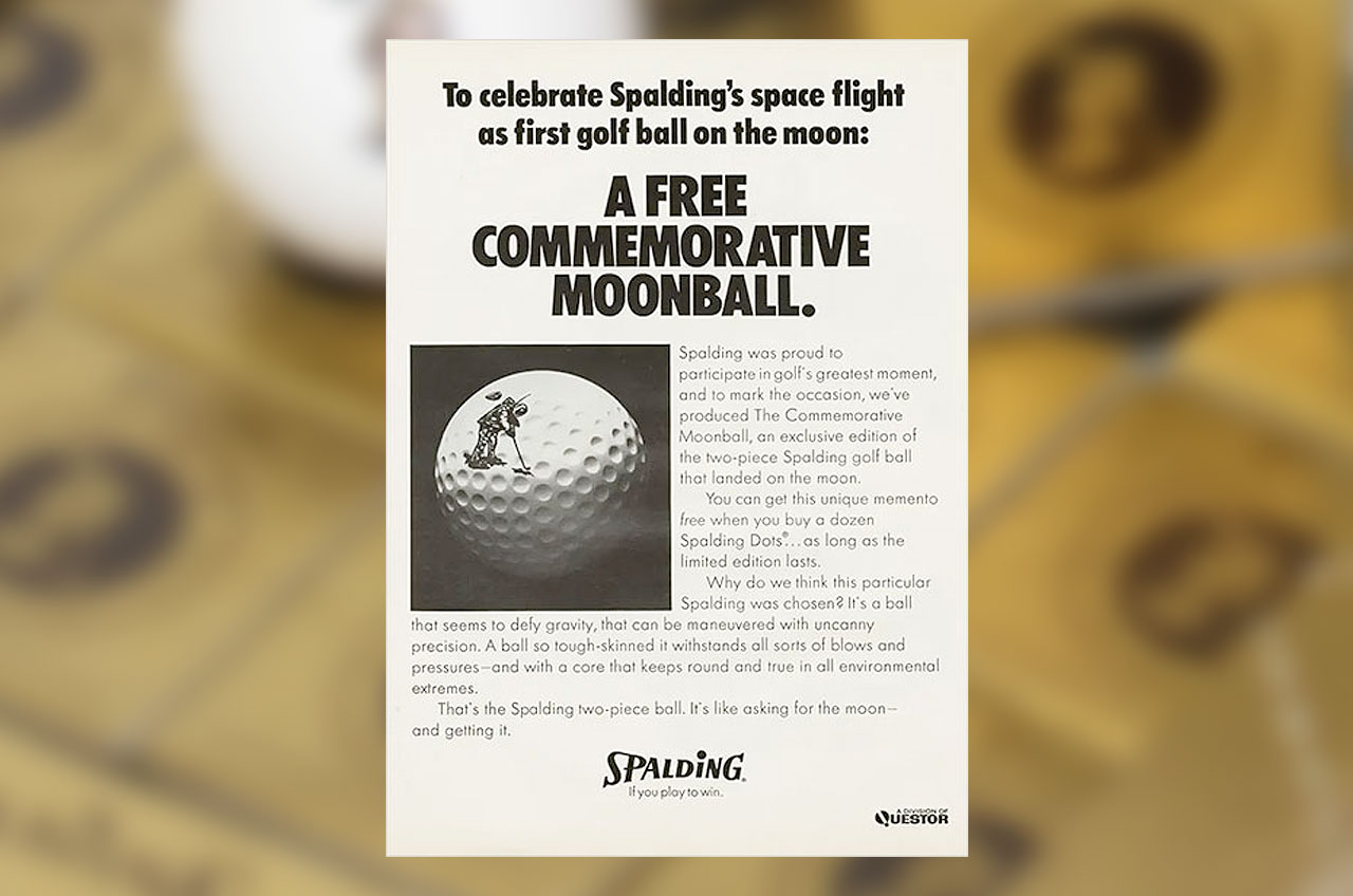 a print ad advertising a commemorative golf ball