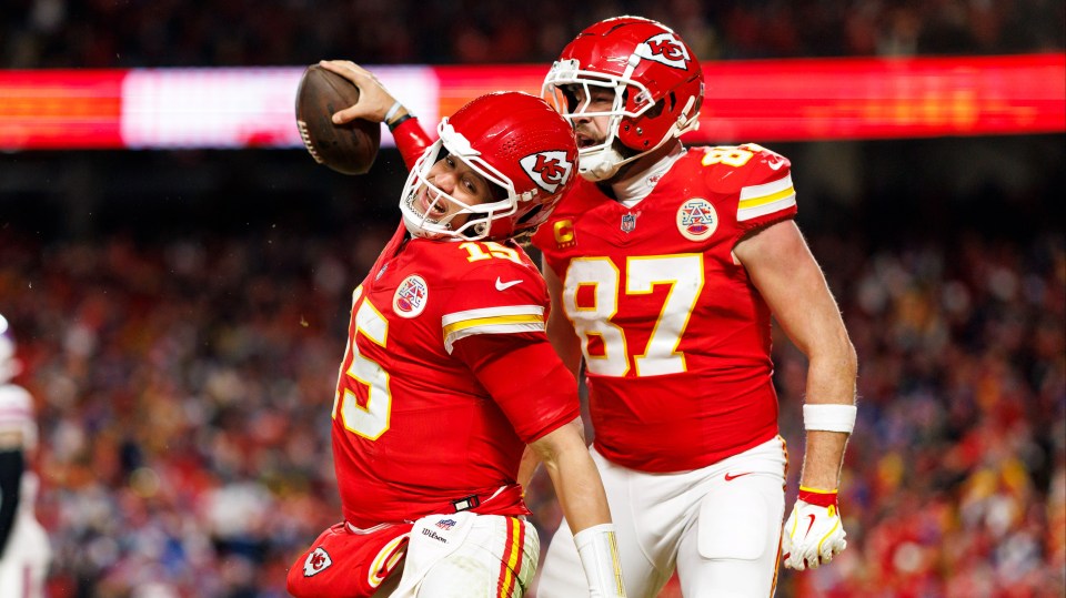 Kansas City Chiefs players celebrating a victory.