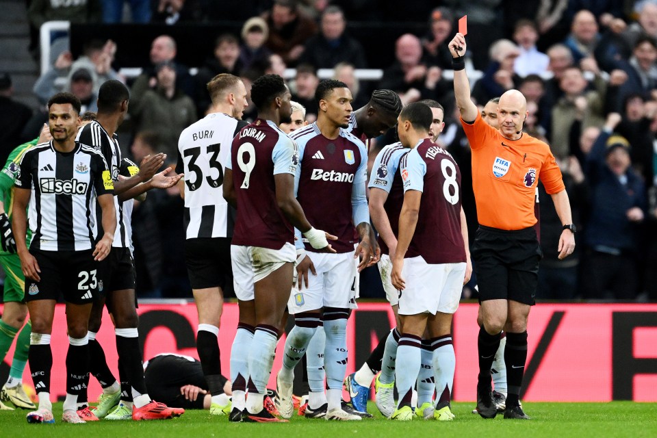 Duran's red card sparked chaotic scenes between Newcastle and Villa