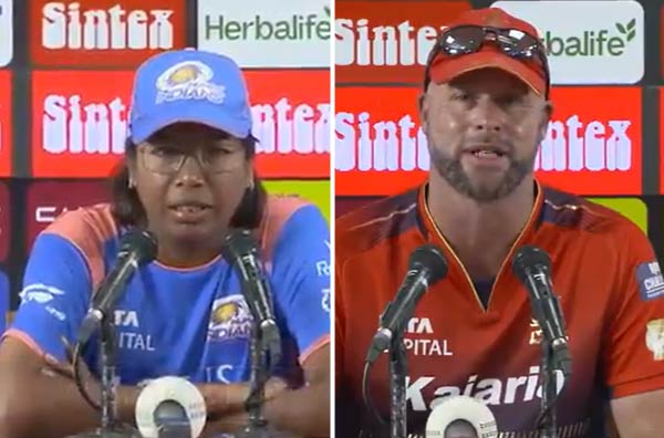 What did coaches Jhulan Goswami and Luke Williams say before the RCB vs MI game in Bengaluru?