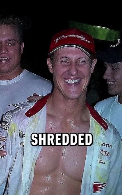 A ripped Schumacher certainly let his hair down in aftermath of his win in Suzuka