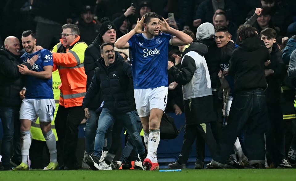 James Tarkowski sparked wild scenes with a late equaliser against Liverpool