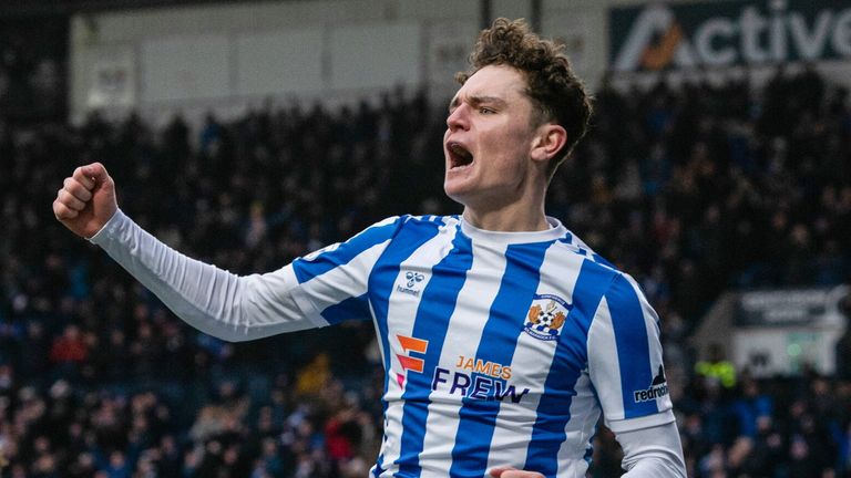 Kilmarnock's Bobby Wales celebrates after scoring to make it 3-0 