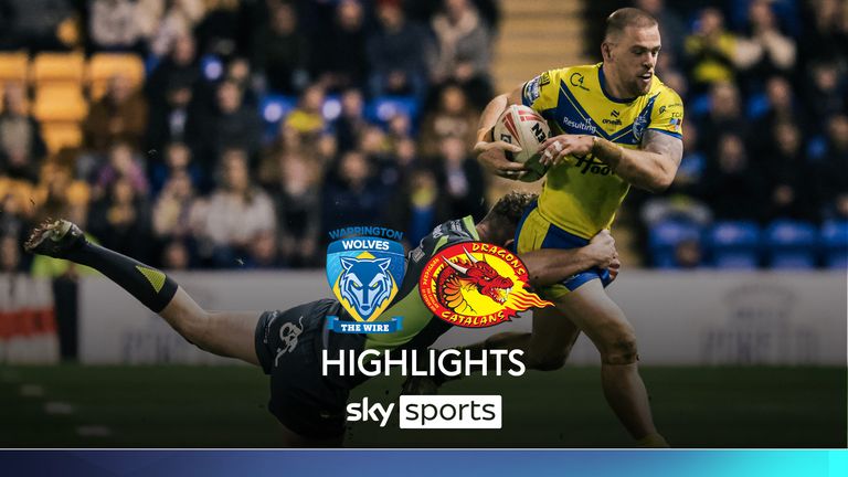 Highlights of the Super League clash between Warrington Wolves and Catalans Dragons