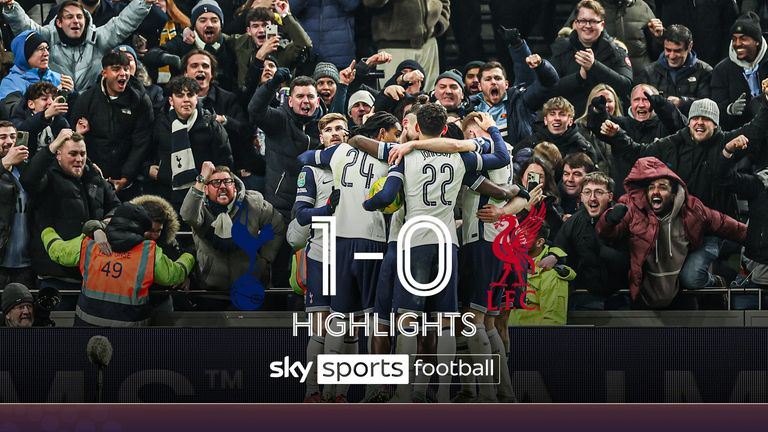 Highlights from Tottenham&#39;s first-leg win over Liverpool in the Carabao Cup semi-final.