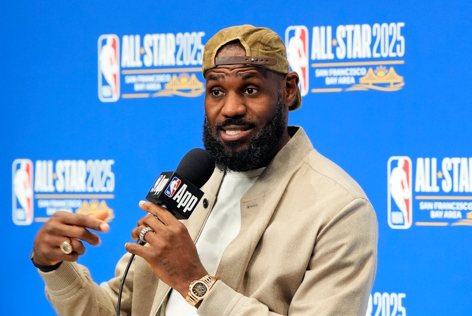 LeBron James at an NBA All-Star 2025 press conference.