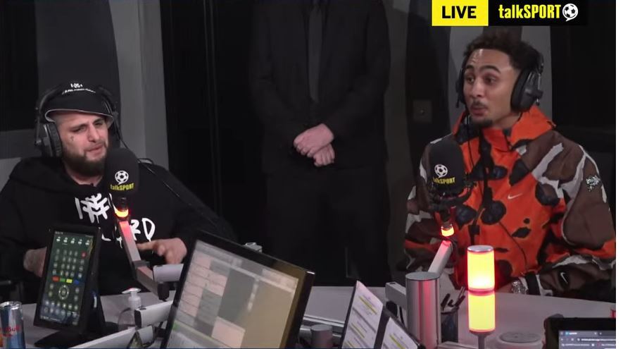 Whittaker and Cameron were watched over by security in the talkSPORT studio