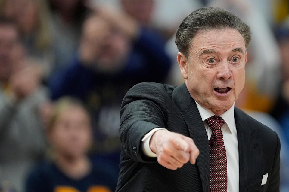 MILWAUKEE, WISCONSIN - MARCH 08: Head Trainer Rick Pitino of the St. John's Red Storm reacts against the Marquette Golden Eagles during the second half at Fiserv Forum on March 08, 2025 in Milwaukee, Wisconsin. (Photo by Patrick McDermott/Getty Images)