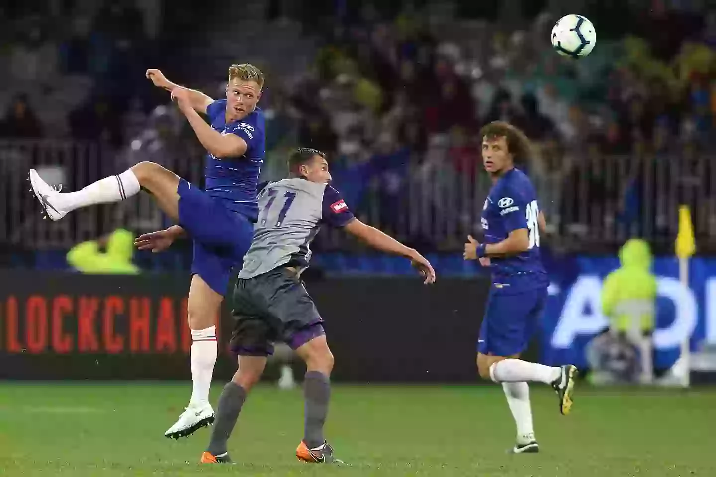 Kalas plays for Chelsea in their pre-season clash against Perth Glory in 2018. Image credit: Getty