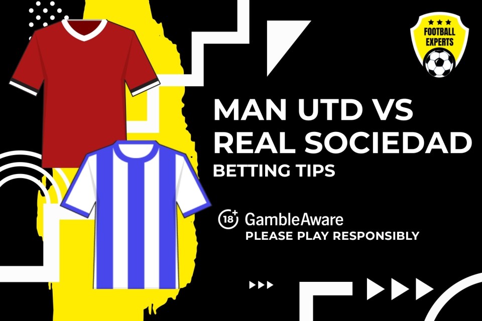 Manchester United vs Real Sociedad betting tips. 18+ GambleAware.org – Please Shift responsibly.