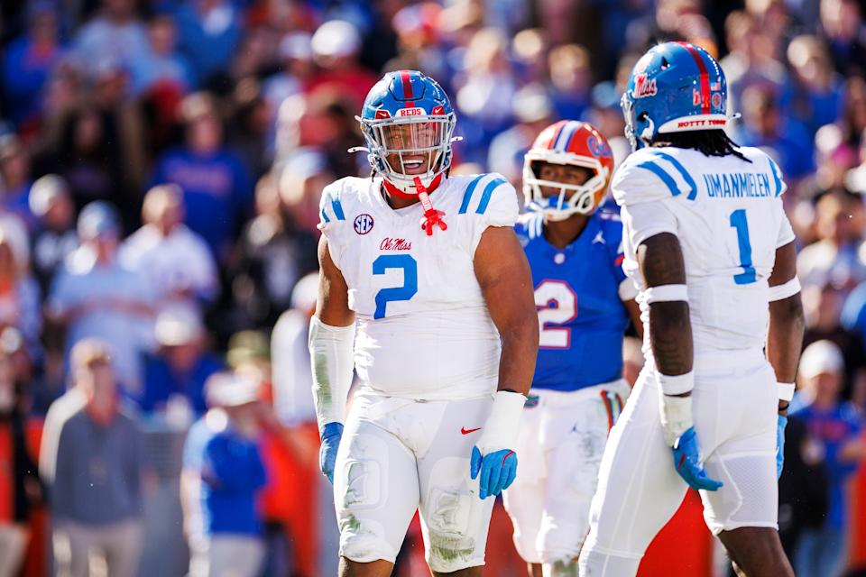 Walter Nolen (2) might make a defensive line-needy team very happy late in the first round or early on Day 2 of the NFL Draft. (Photo by James Gilbert/Getty Images)