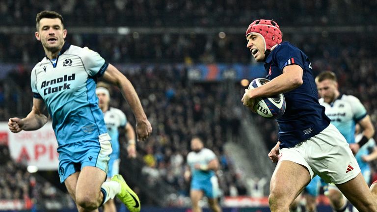 France wing Louis Bielle-Biarrey equalled the Achievement for the most tries in a Six Nations campaign with his eighth against Scotland