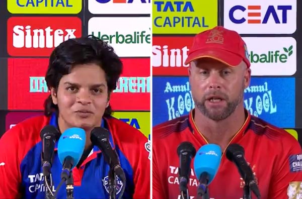 What did DC's Shafali Verma and RCB coach Luke Williams share in the post-game presser?